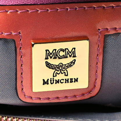 MCM Patent Monogram Boston Bag Bronze 6 of 13