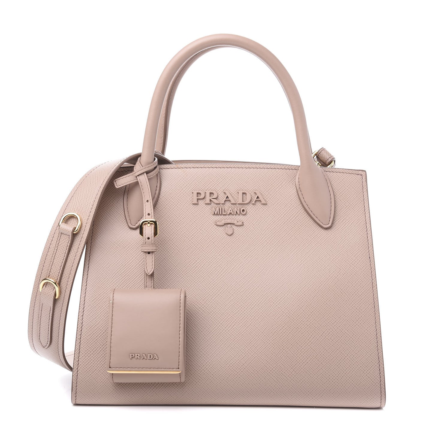 Saffiano Cuir Calfskin Small Monochrome Top Handle Tote Rosa