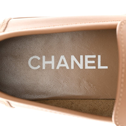 Chanel Calfskin CC Platform Loafers 38 Beige 7 of 10