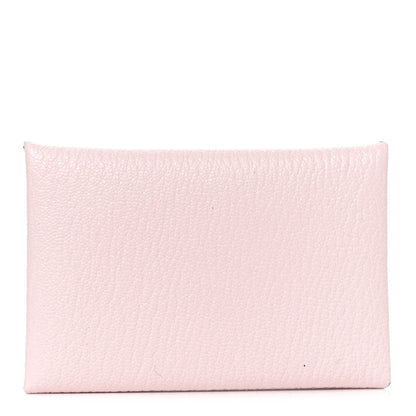 Hermes Chevre Mysore Calvi Duo Card Case Rose Darling 1 of 8