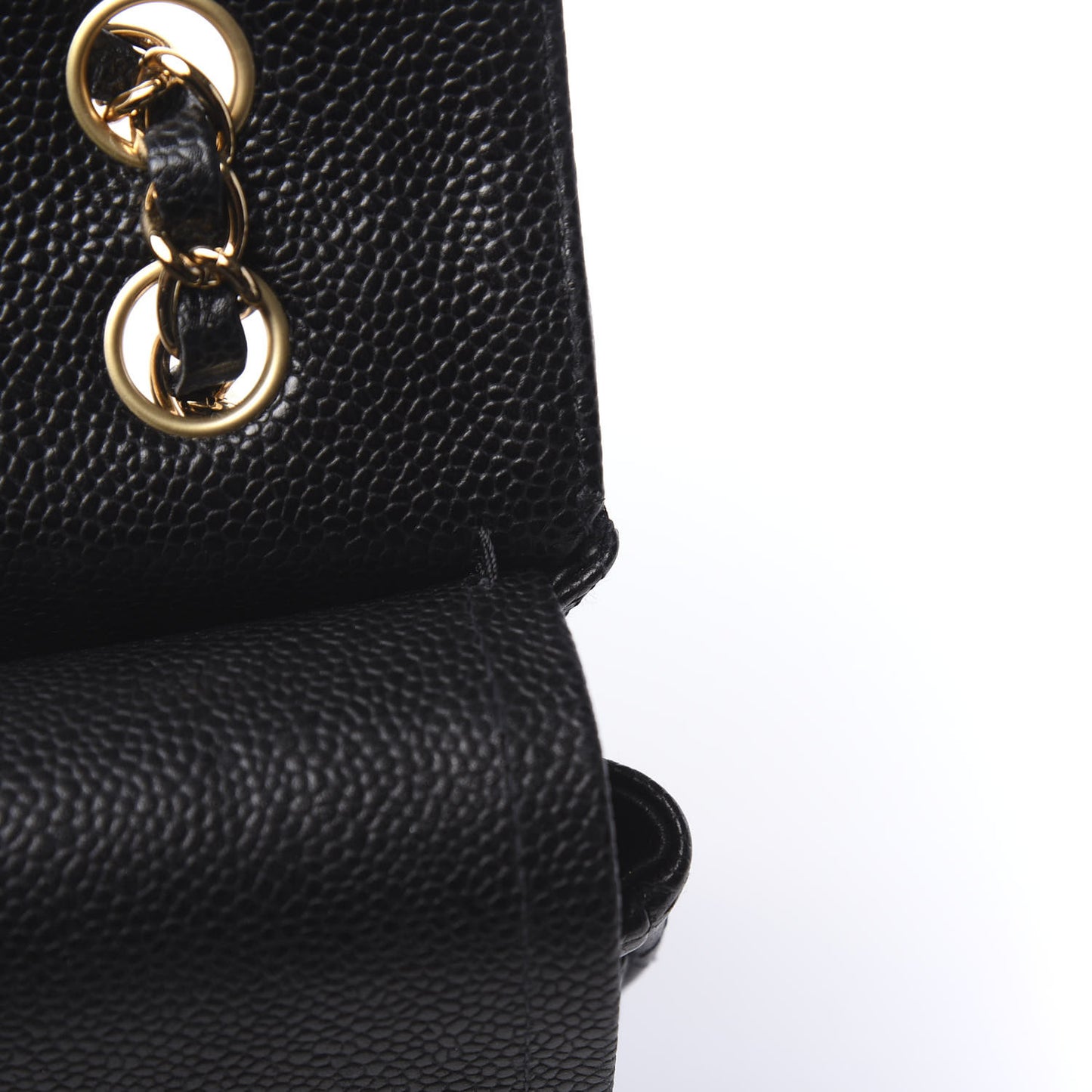 Caviar Quilted Medium Double Flap Black