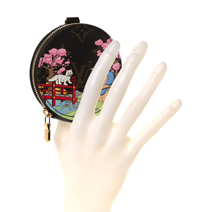 Louis Vuitton Monogram 2021 Christmas Animation Japanese Garden Round Coin Purse Wisteria Pink 2 of 7