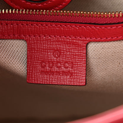 Gucci Straw Azalea Calfskin Horsebit 1955 Tote Bag Coral Wave Black 6 of 10
