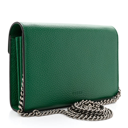 Gucci Calfskin Mini Dionysus Chain Wallet Emerald 3 of 11