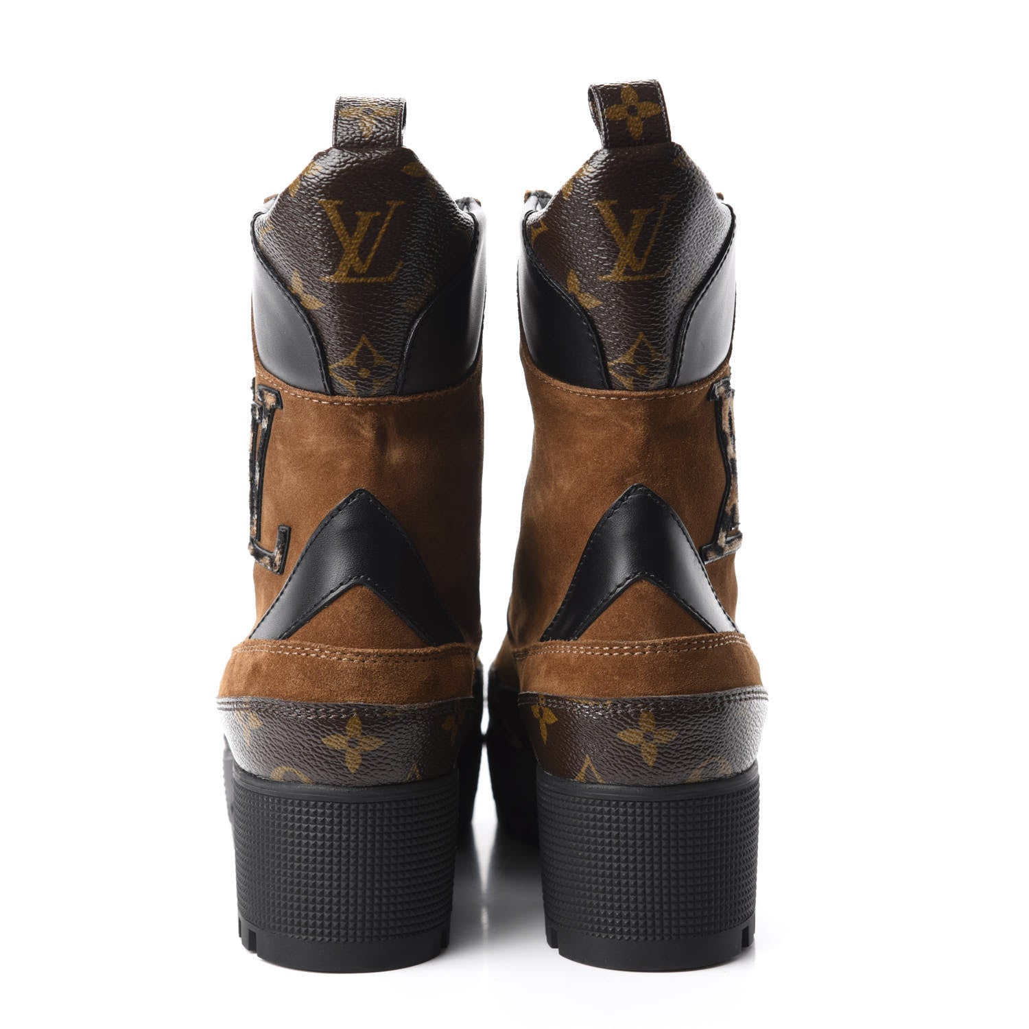 Louis Vuitton Suede Calfskin Monogram Calf Hair Laureate Platform Desert Boots 39 Cognac 5 of 9