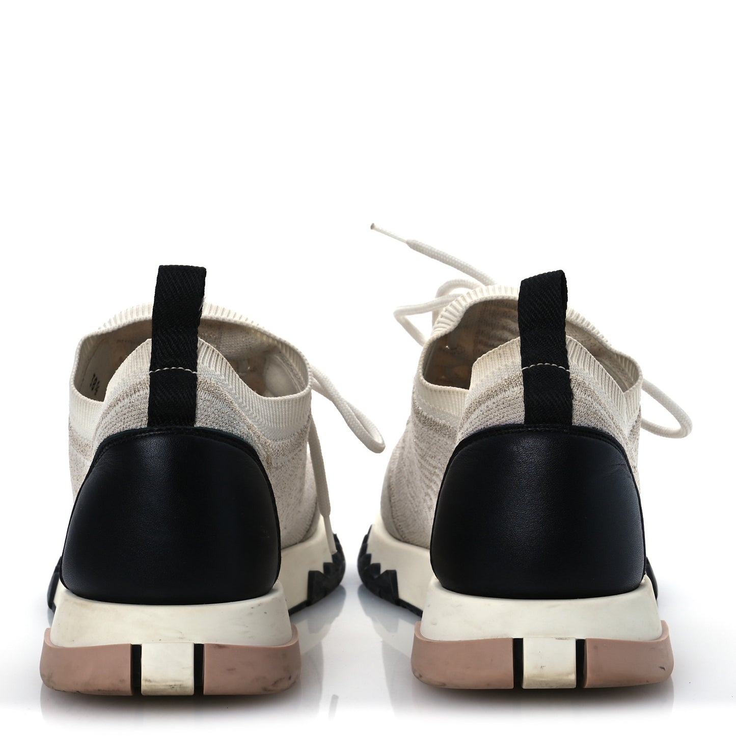 Technical Canvas Goatskin Womens Addict Sneakers 38.5 Multicolor Rose Dore