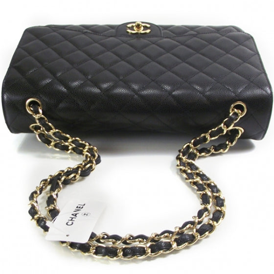 Caviar XL JUMBO MAXI Flap Bag Black