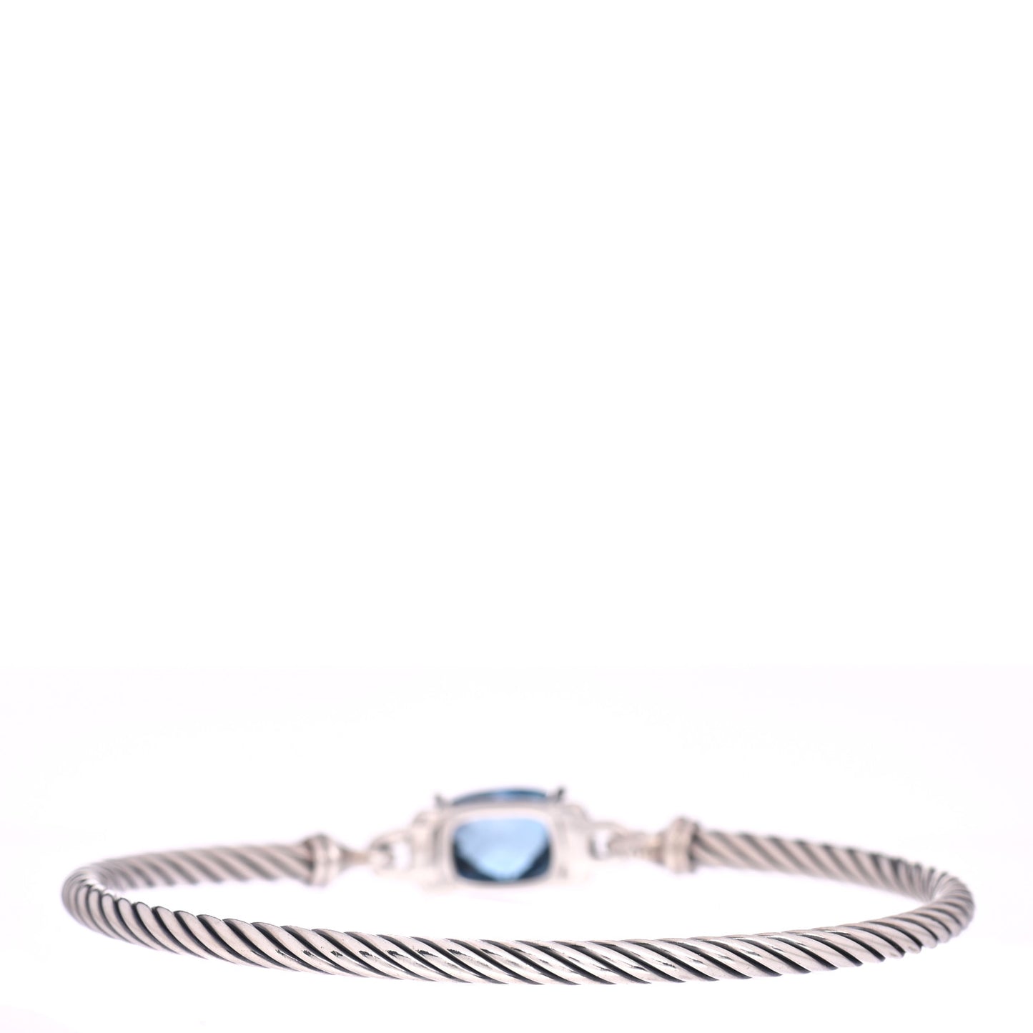Sterling Silver Diamond Hampton Blue Topaz 3mm Petite Wheaton Bracelet