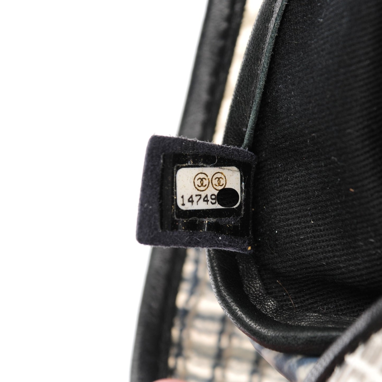 Tweed Patchwork Jumbo Single Flap Black