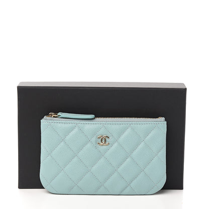 Chanel Caviar Quilted Small Cosmetic Case Light Blue 7 of 7