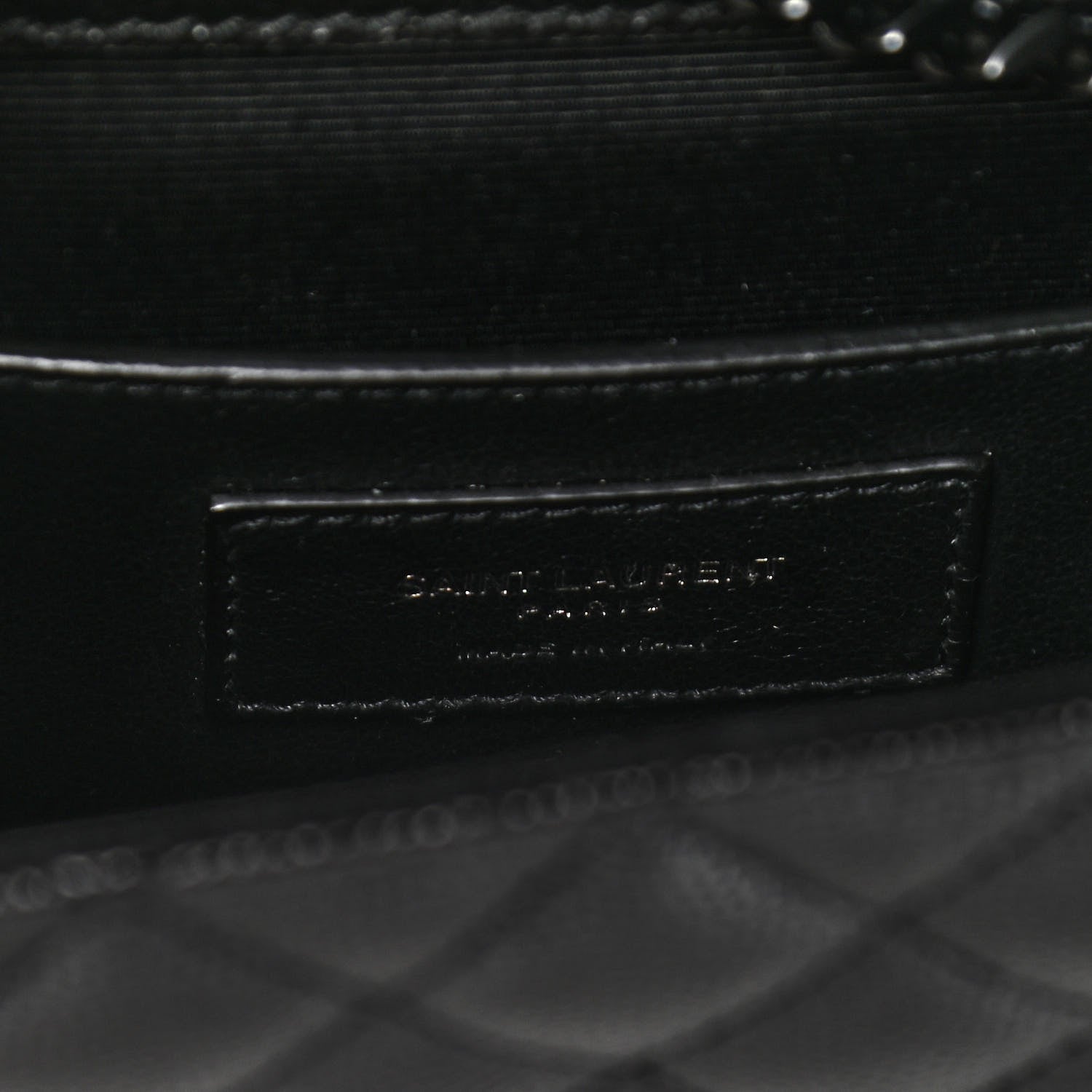 Saint Laurent Grain De Poudre Textured Mixed Matelasse Triquilt Small Monogram Satchel Black 6 of 11