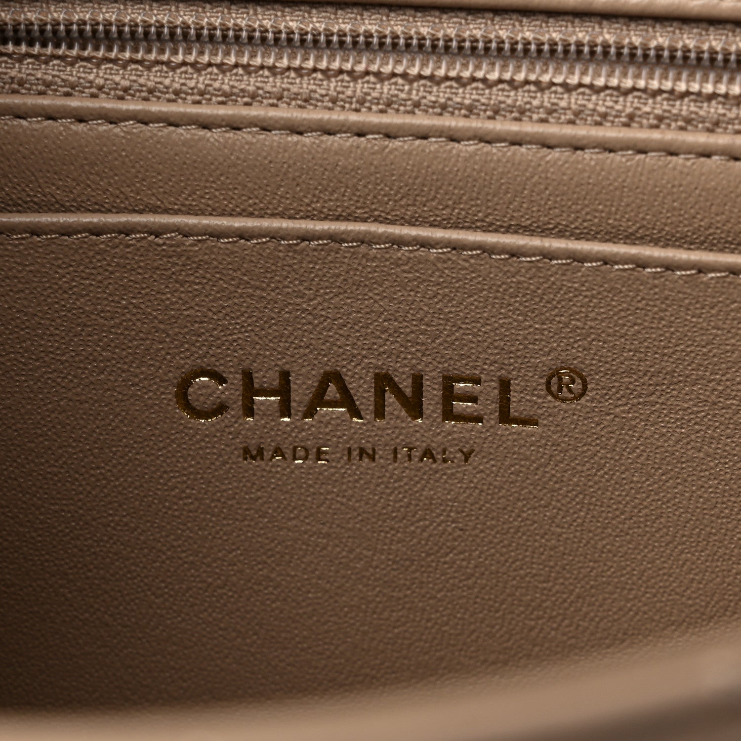Chanel Lambskin Quilted Mini Rectangular Flap Dark Beige 6 of 9