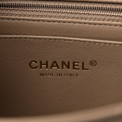 Chanel Lambskin Quilted Mini Rectangular Flap Dark Beige 6 of 9