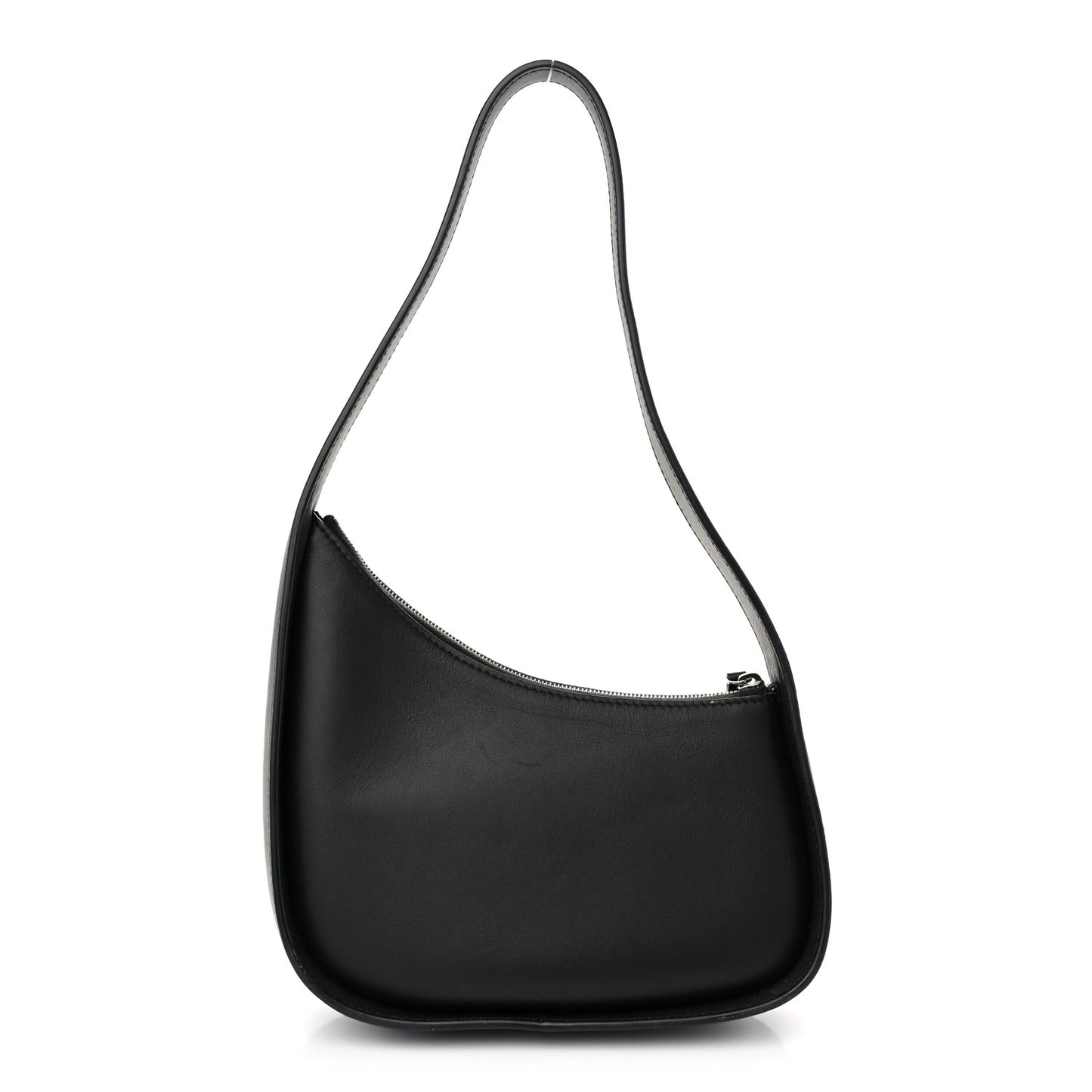 Smooth Calfskin Half Moon Shoulder Bag Black