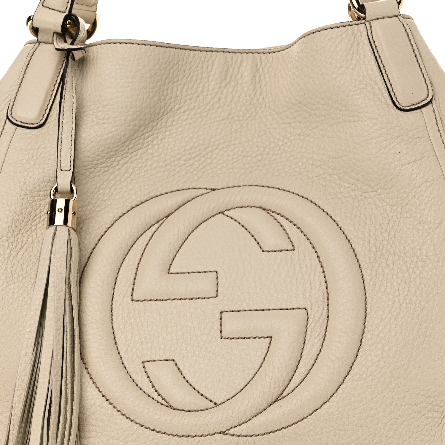 Gucci Pebbled Calfskin Medium Soho Shoulder Bag Off White 8 of 10