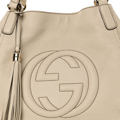 Gucci Pebbled Calfskin Medium Soho Shoulder Bag Off White 8 of 10