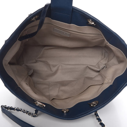 Chanel Glazed Calfskin Small Deauville Tote Blue 5 of 14