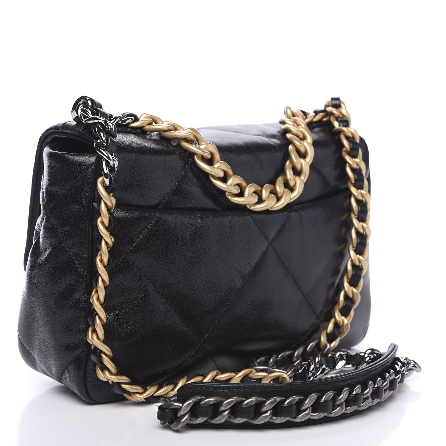 Chanel Goatskin Quilted Medium 19 Flap Black 2 of 11
