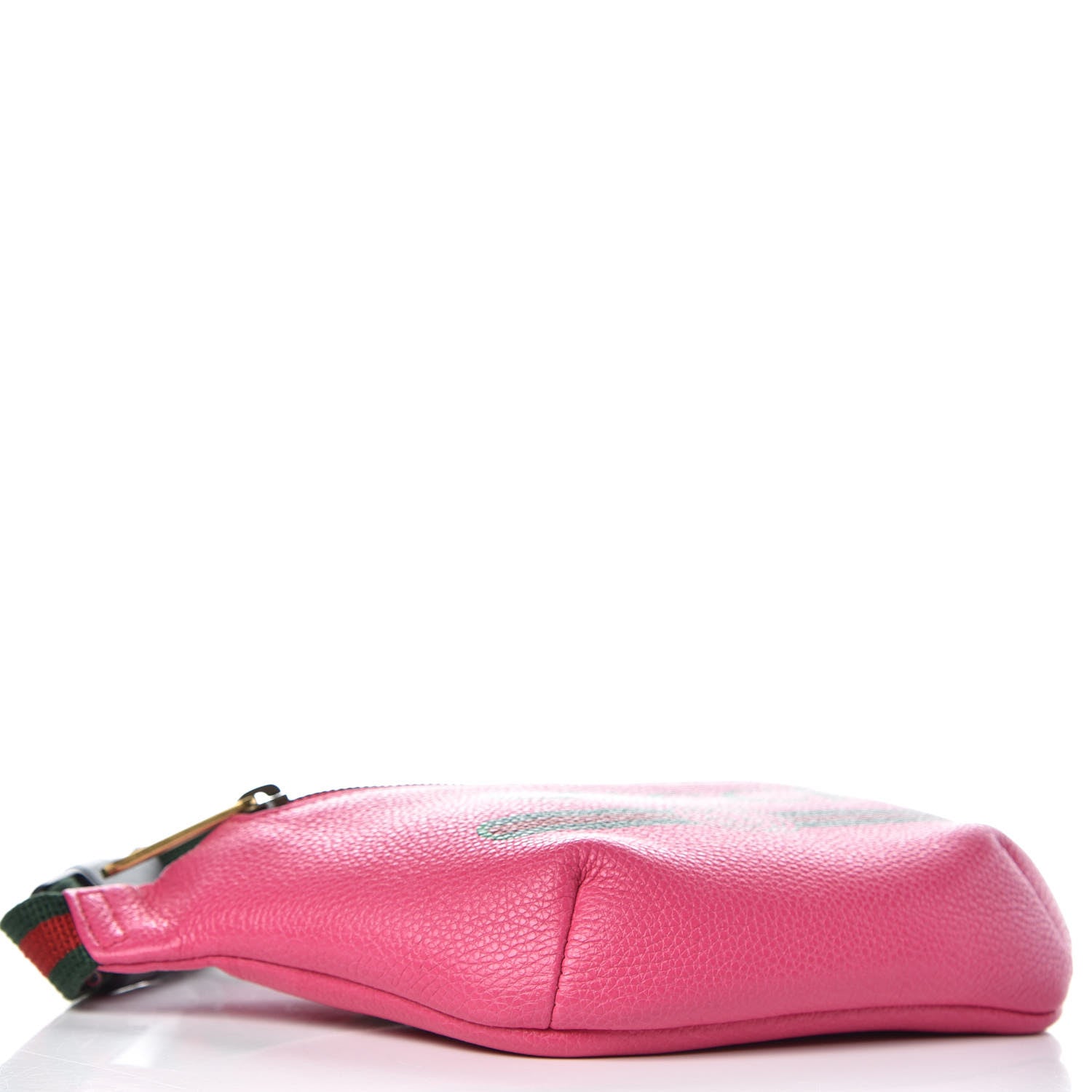 Gucci Grained Calfskin Small Logo Belt Bag Box Pink Green 4 of 10