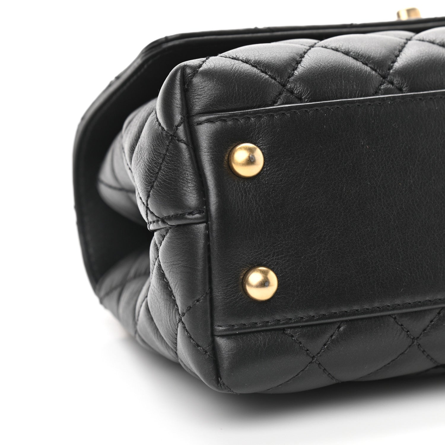 Chanel Calfskin Strass Quilted Mini Coco Handle Flap Black 8 of 9
