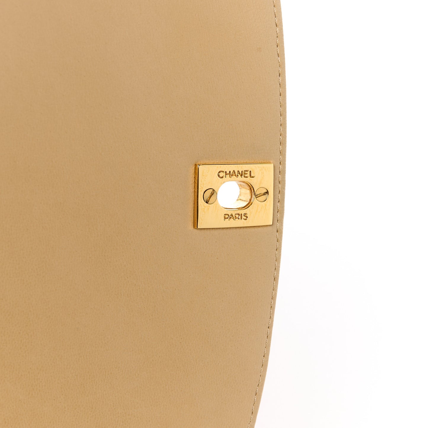 Lambskin Quilted Medium Single Flap Beige