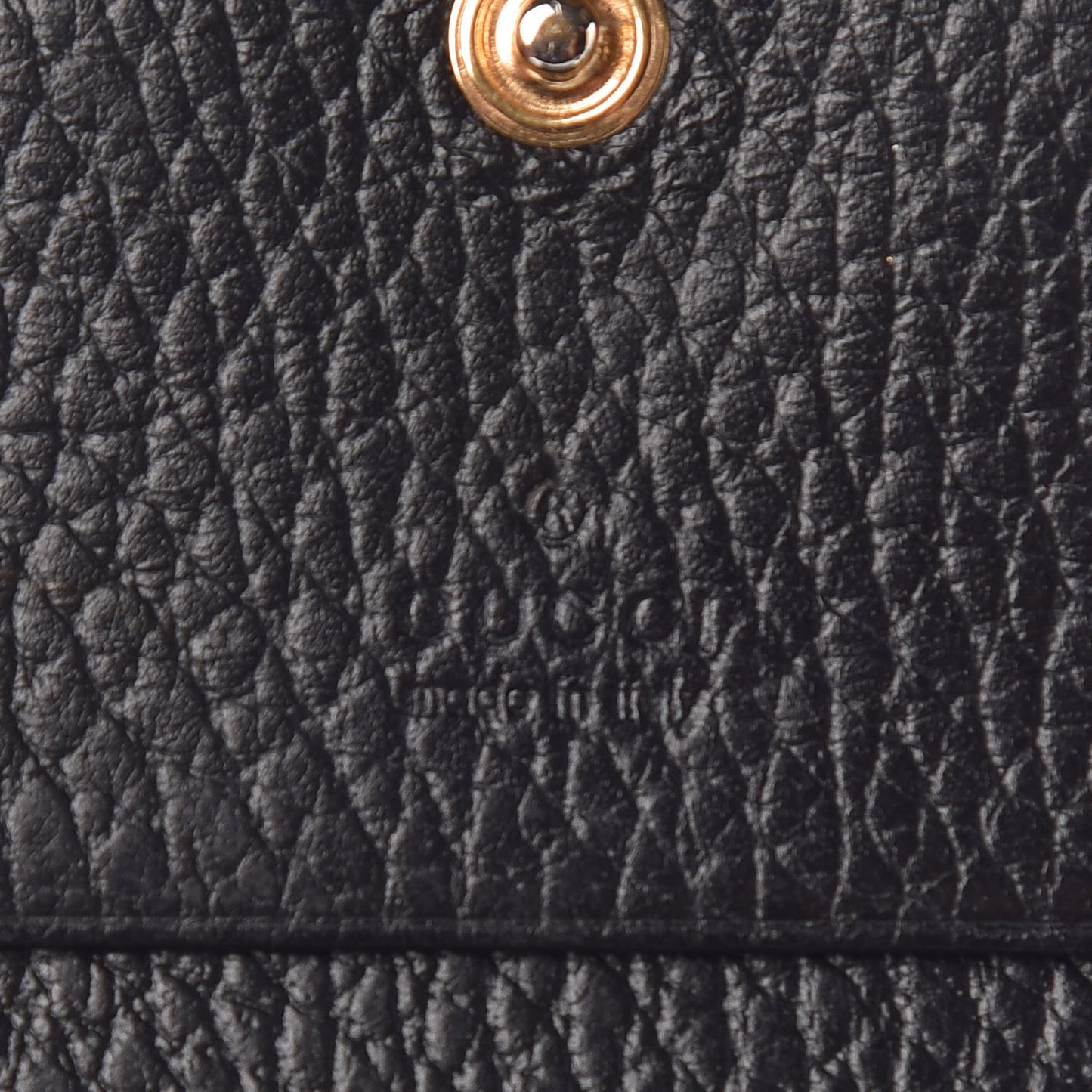 Pebbled Calfskin GG Marmont Card Case Black