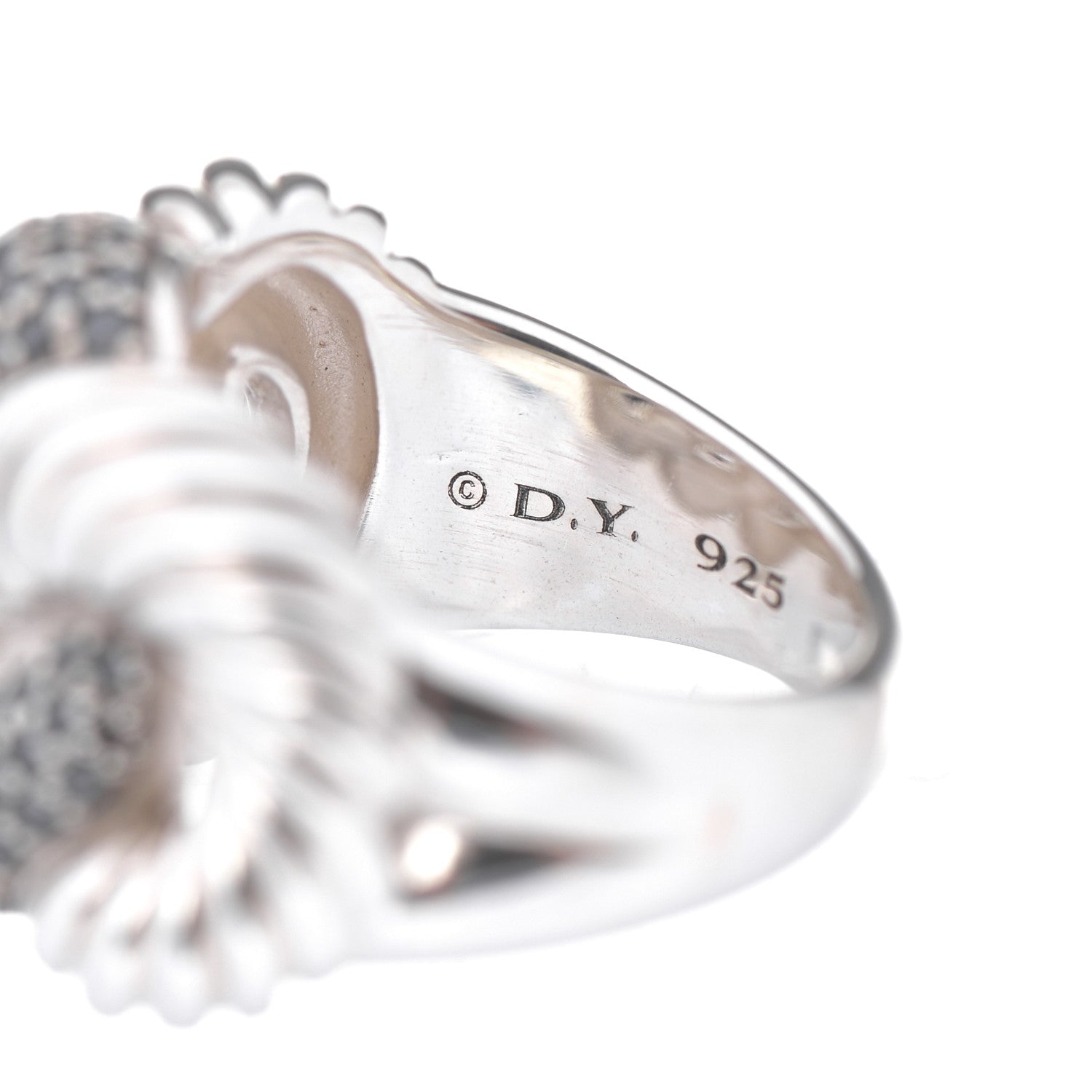 David Yurman Sterling Silver Black Diamond Belmont Ring 51 5.75 4 of 5