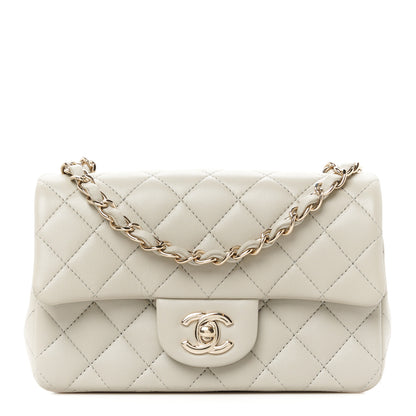 Chanel Lambskin Quilted Mini Rectangular Flap Grey 1 of 12