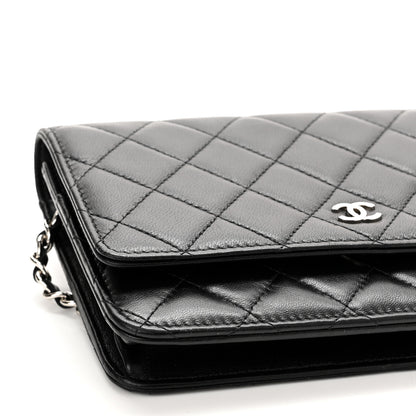 Chanel Lambskin Quilted Wallet On Chain WOC Black 11 of 13