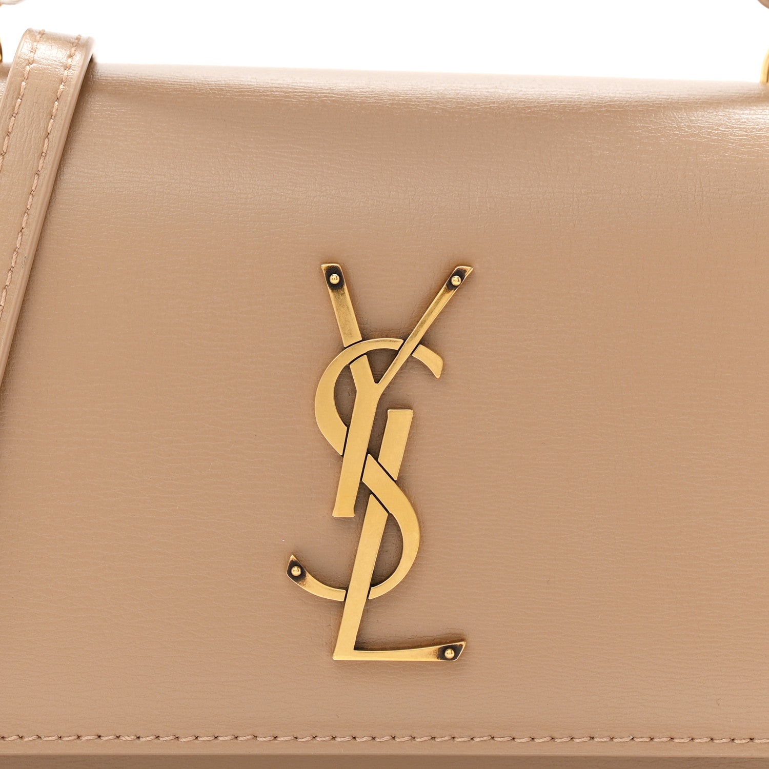Saint Laurent Calfskin Monogram Sunset Chain Wallet Dark Toffee 8 of 11