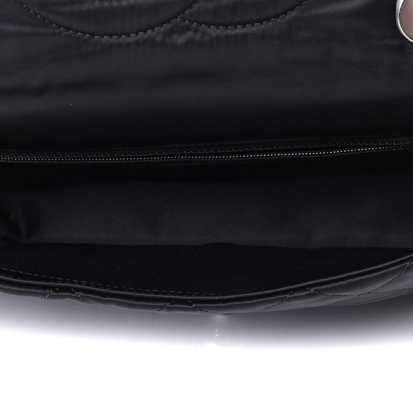 Tweed Nylon Quilted Small Astronaut Essentials Flap Black Red