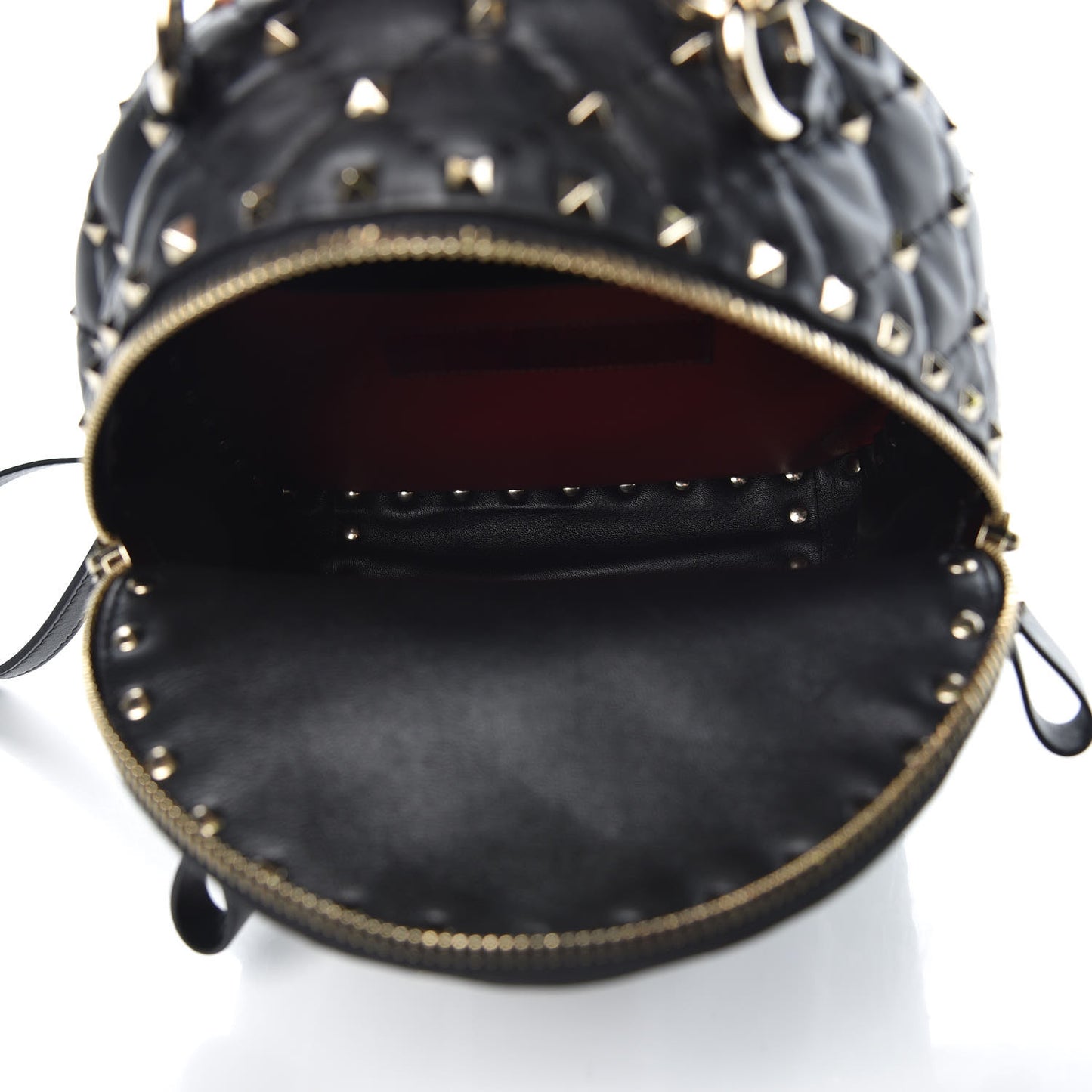 Lambskin VLTN Print Quilted Mini Rockstud Spike Backpack Black