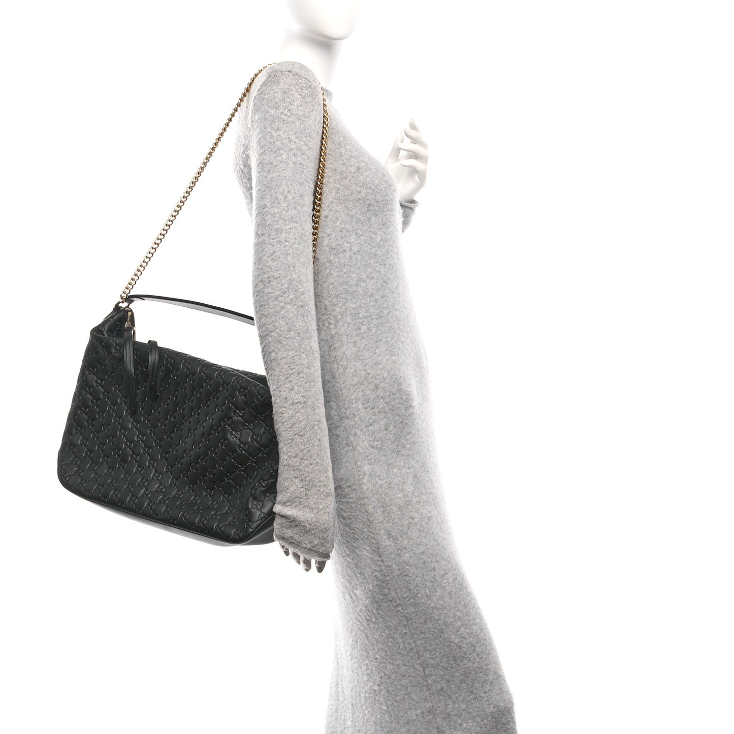 Guccissima Signature Large Linea A Hobo Black