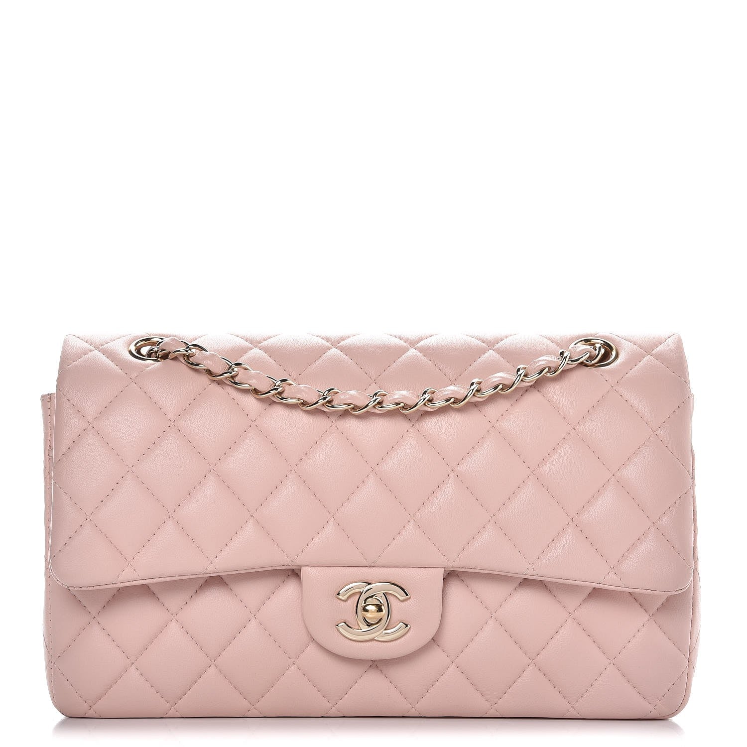 Chanel Lambskin Quilted Medium Double Flap Pink 1 of 9