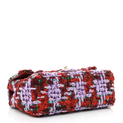 Chanel Tweed Quilted Mini Rectangular Flap Red Purple Green 4 of 10