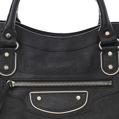 Balenciaga Chevre Silver Metallic Edge Hardware City Black 8 of 10