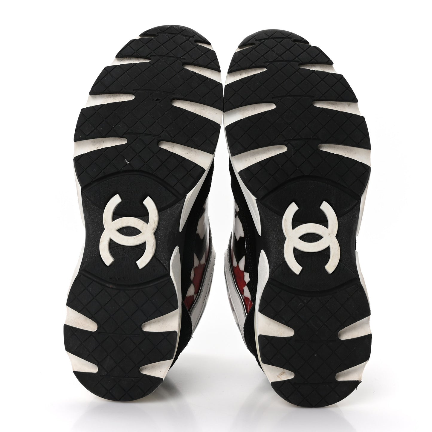 Vinyl Calfskin Suede Womens CC Sneakers 36.5 Multicolor