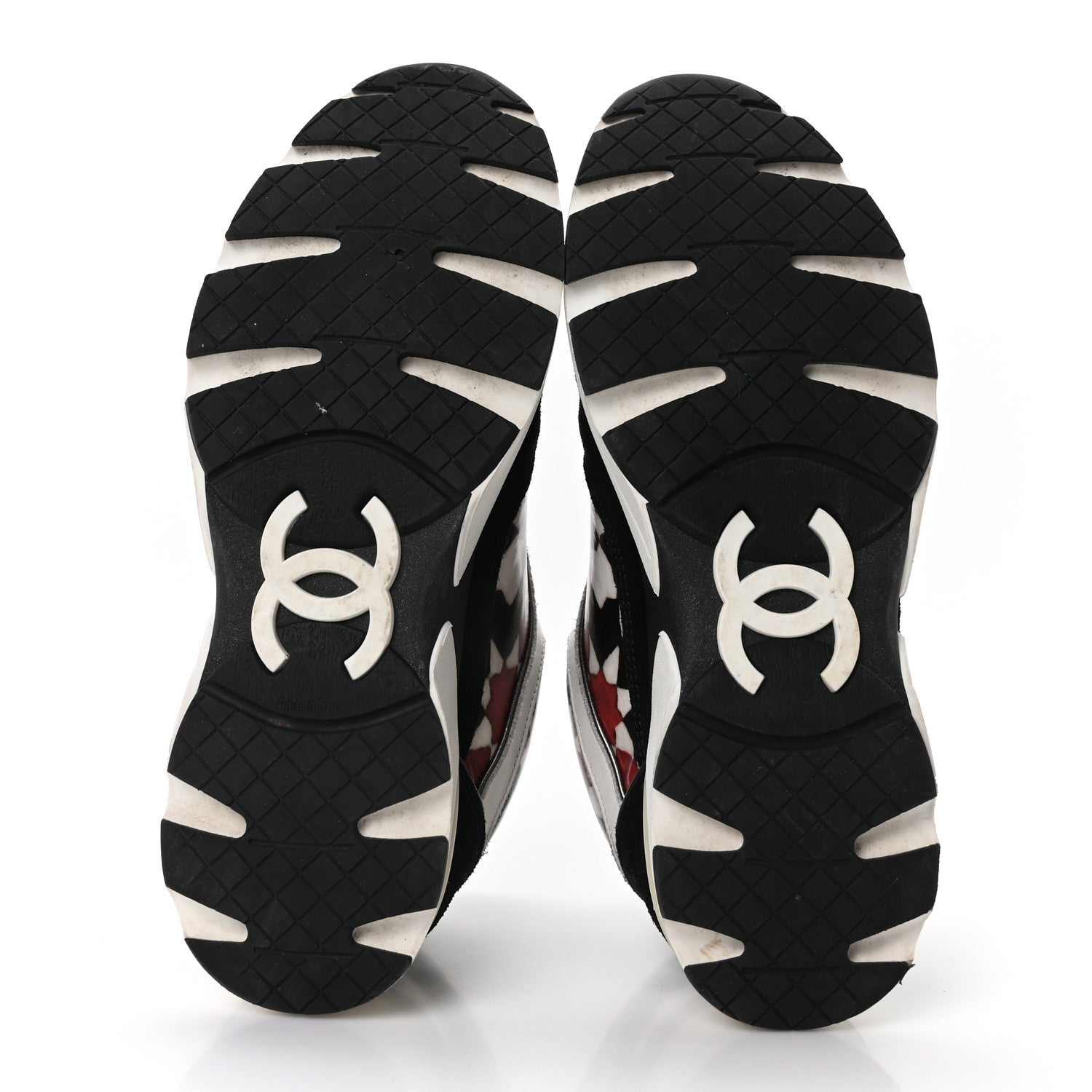 Chanel Vinyl Calfskin Suede Womens CC Sneakers 36.5 Multicolor 6 of 10