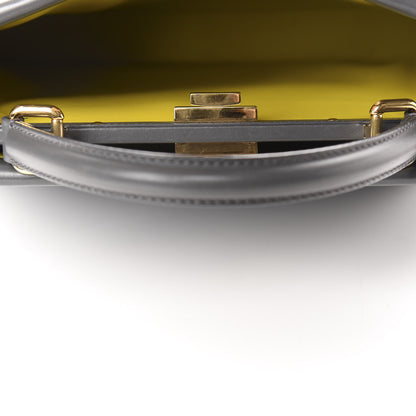 Fendi Vitello Morgan Shiny Nappa Medium Peekaboo Iconic Satchel Piombo Lime 6 of 12