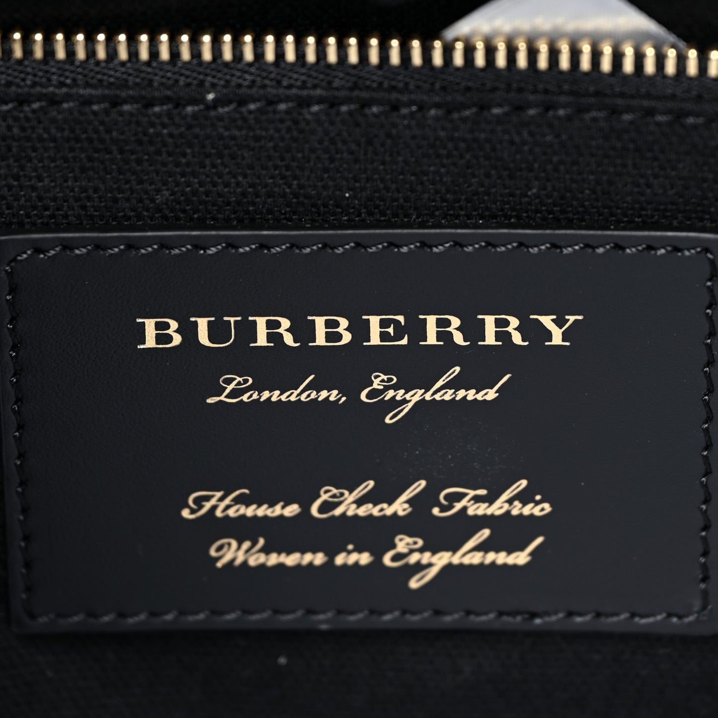 Grainy Calfskin House Check Medium Banner Tote Black