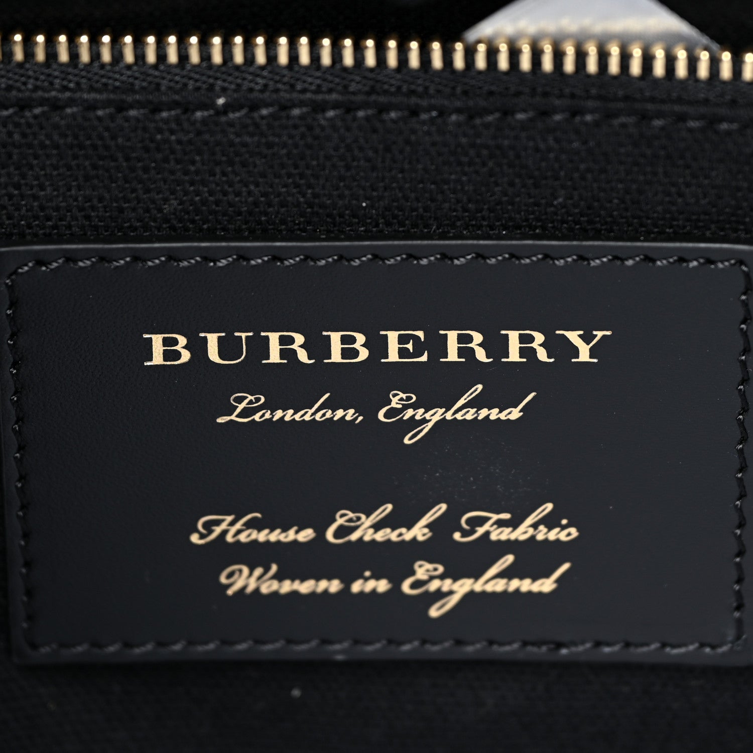 Burberry Grainy Calfskin House Check Medium Banner Tote Black 7 of 11