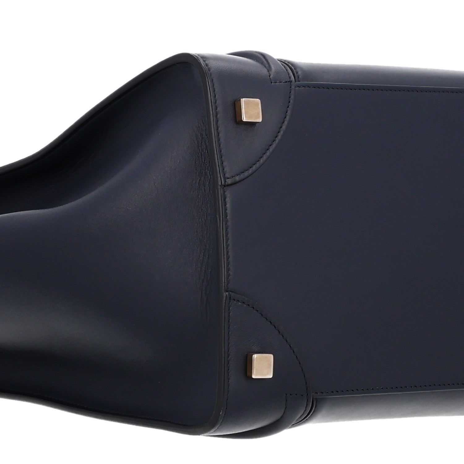 Celine Satin Debossed Calfskin Mini Luggage Navy Blue 9 of 10
