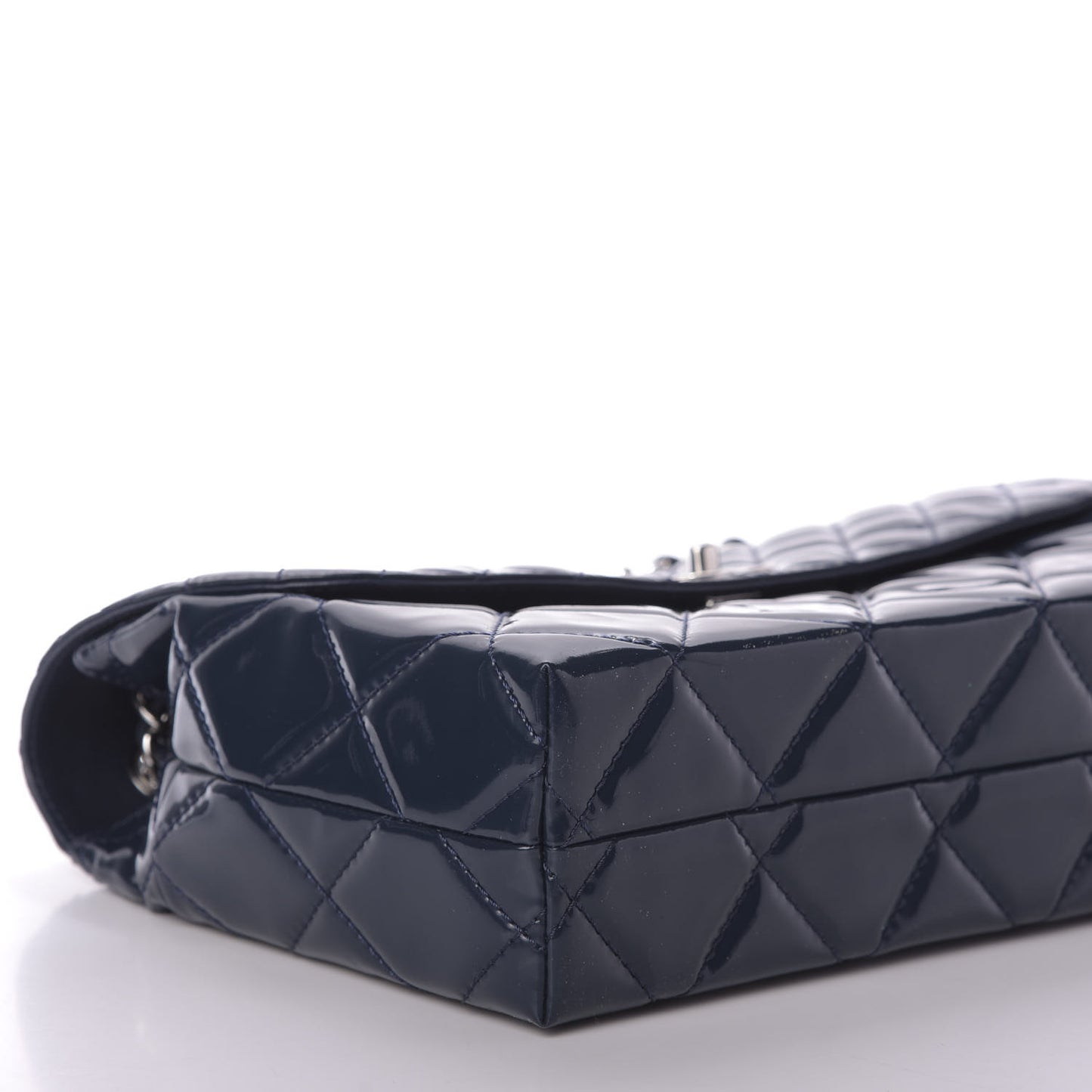 Vinyl Quilted In the Business Flap Bag Navy Blue