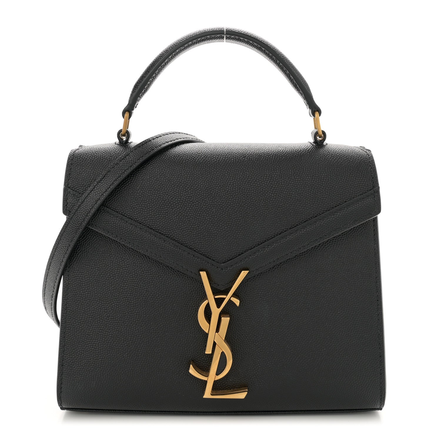 Saint Laurent Grain de Poudre Mini Classic Monogram Cassandra Top Handle Black 1 of 12
