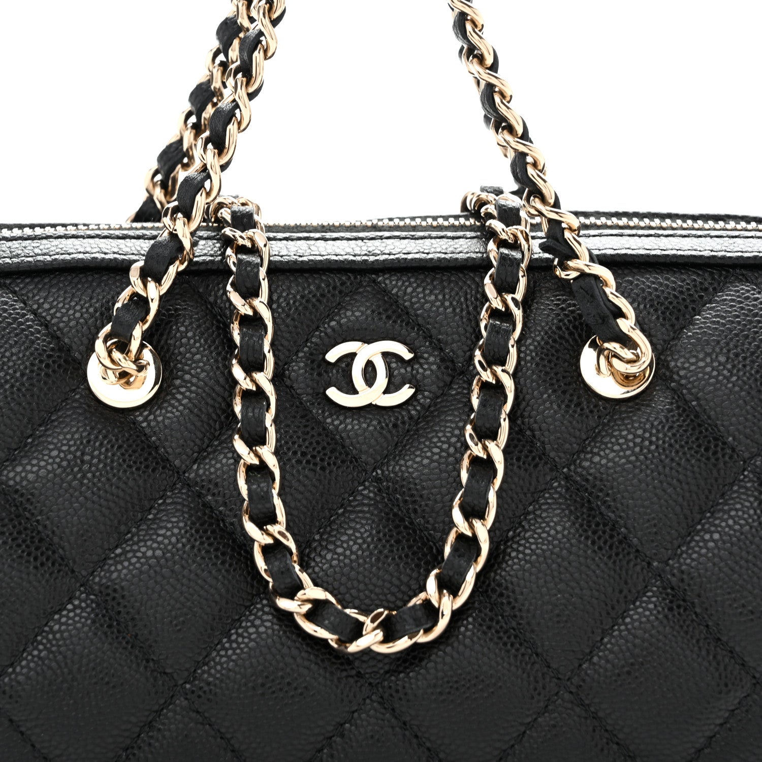 Chanel Caviar Quilted Barrel Clutch With Chain  Black 7 of 12
