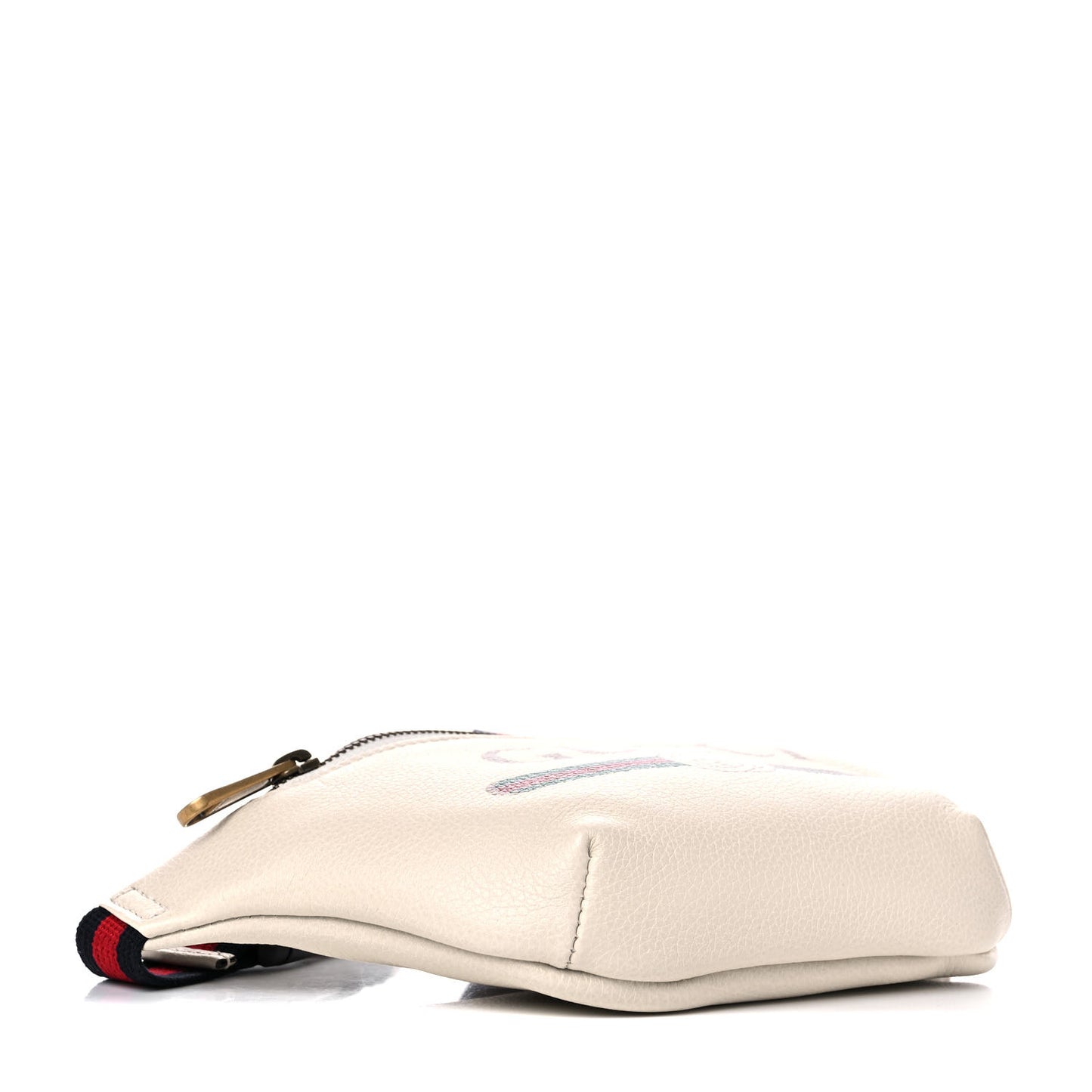 Grained Calfskin Small Logo Belt Bag White