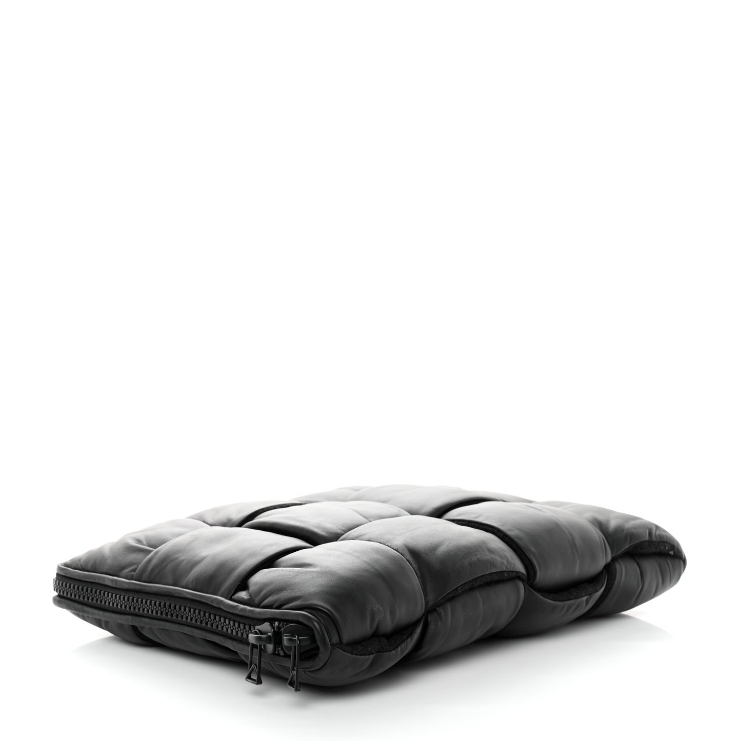 Calfskin Maxi Intrecciato Puffy Laptop Pouch Black