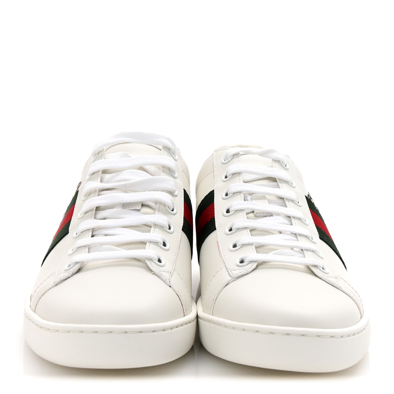 Gucci Calfskin Web Embroidered Womens Ace Sneakers 39 White 3 of 10