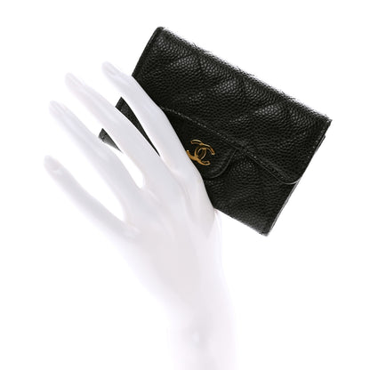 Chanel Caviar Quilted Flap Card Holder Wallet Black 2 of 8