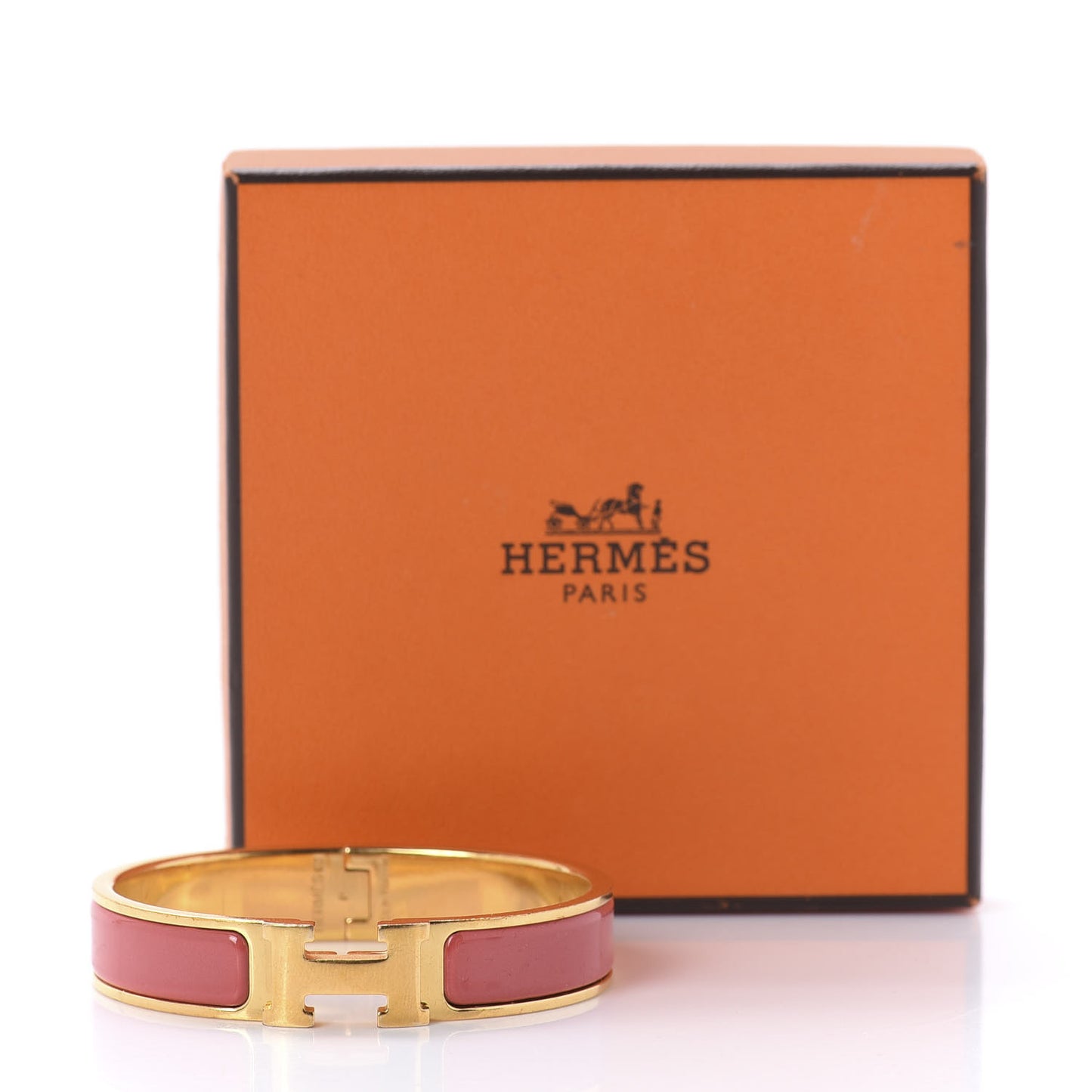 Enamel Narrow Clic Clac H Bracelet PM Rouge Corail